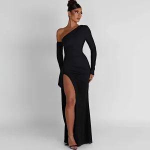 Sexy Maxi Off Sleeve Long Shoulder Long Autumn Maxi Bodycon Dress Dress