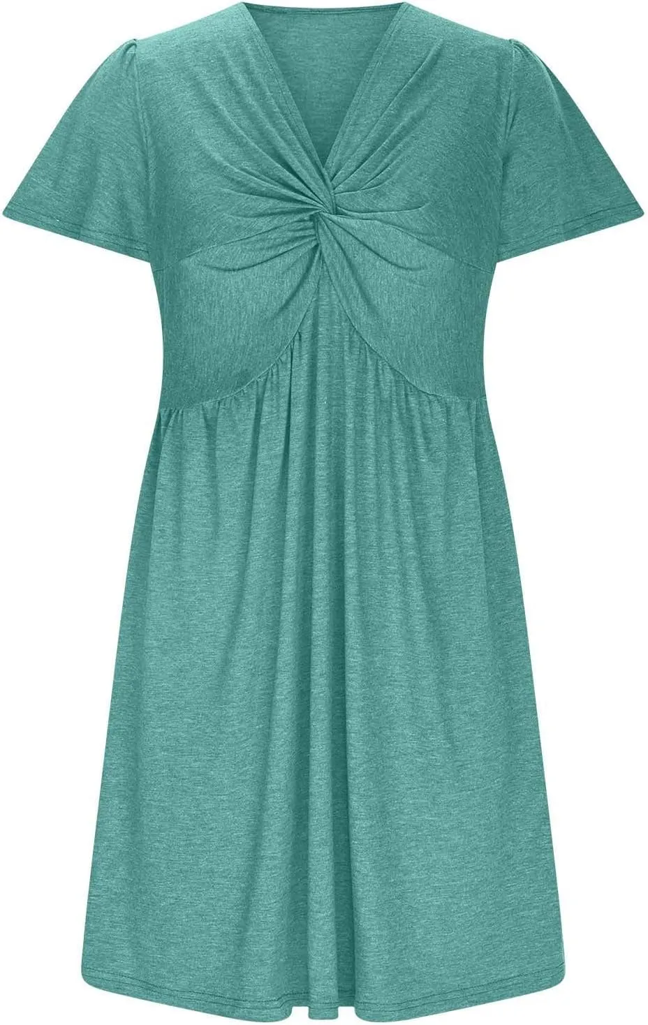 Twist Wrap Dresses for Women Solid Color V Neck High Waist Pleated Dress Fashion Casual S Slim Fit Streetwear
