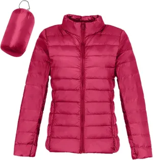 Women's Down Jacket Hooded Windproof Puffer Coat Packable Warm Winter Jacket Lightweight Ladies Parka Loose Fit Dowm Jacket
