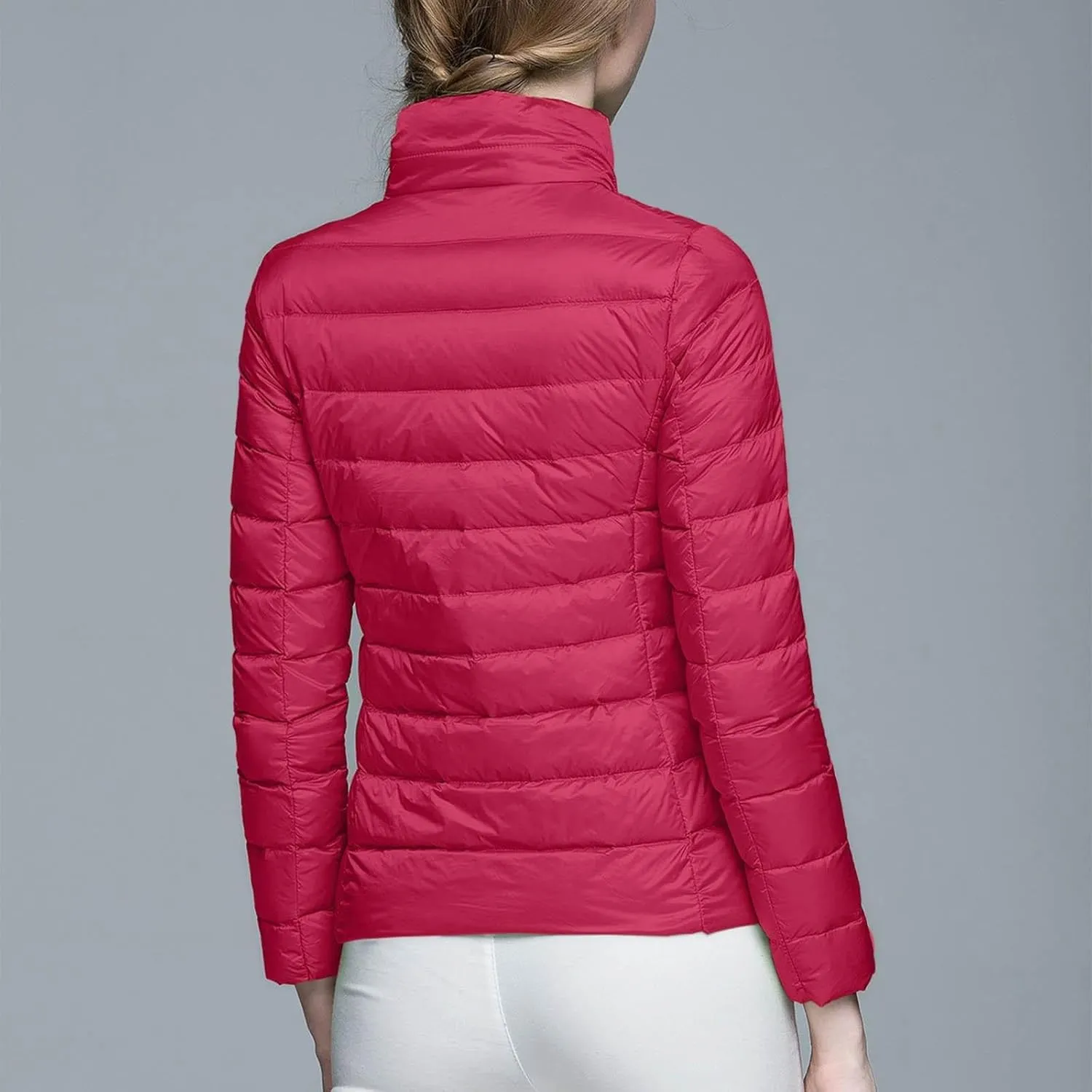 Women's Down Jacket Hooded Windproof Puffer Coat Packable Warm Winter Jacket Lightweight Ladies Parka Loose Fit Dowm Jacket